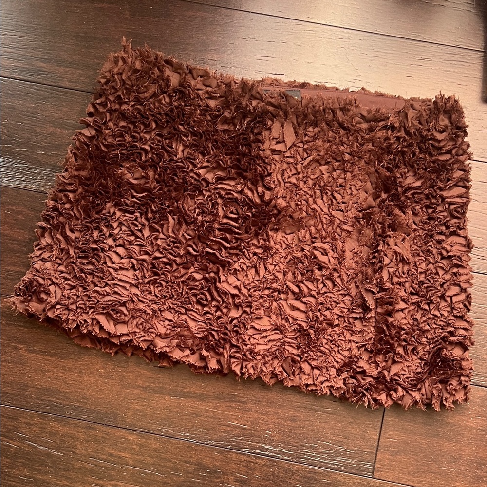 Zara Rich Brown Textured Fabric miniskirt
